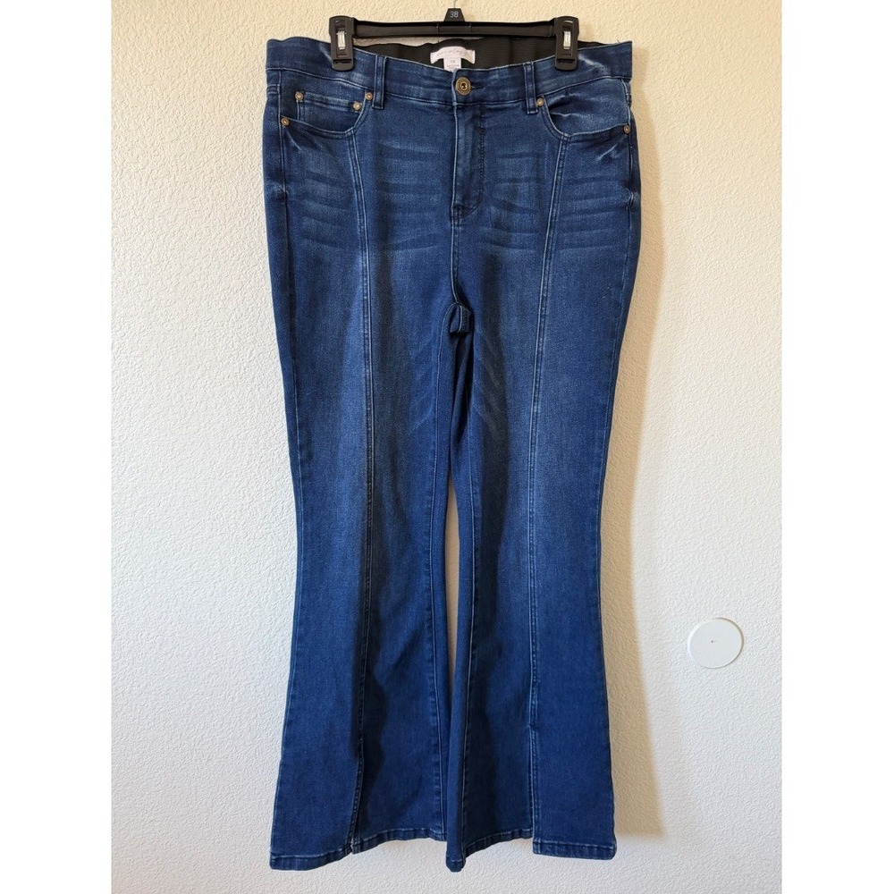 Aveology Womens Blue Flareโ Jeans Bootcut Denim Front Seam Size 18 - Picture 2 of 16